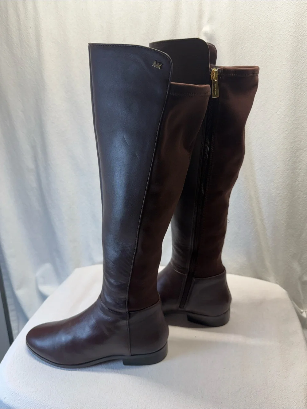 Classic MK OldMoney Vibe Michael Kors Dark Brown Over-the-Knee Chic Leather Boot